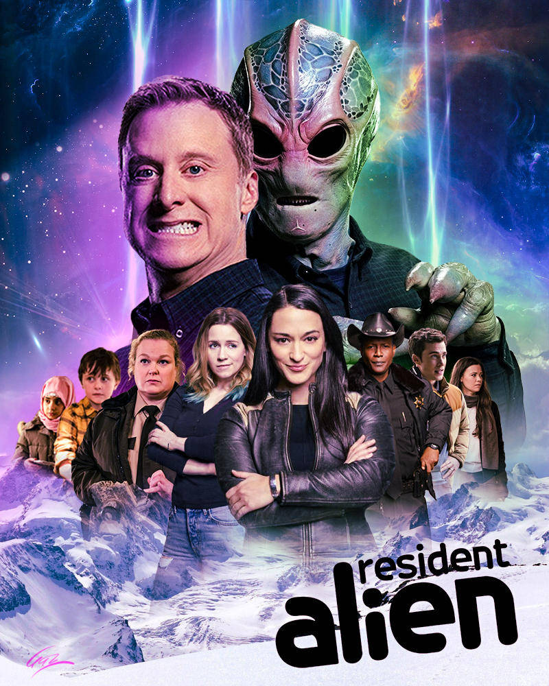 Resident Alien Casts Plakat Wallpaper