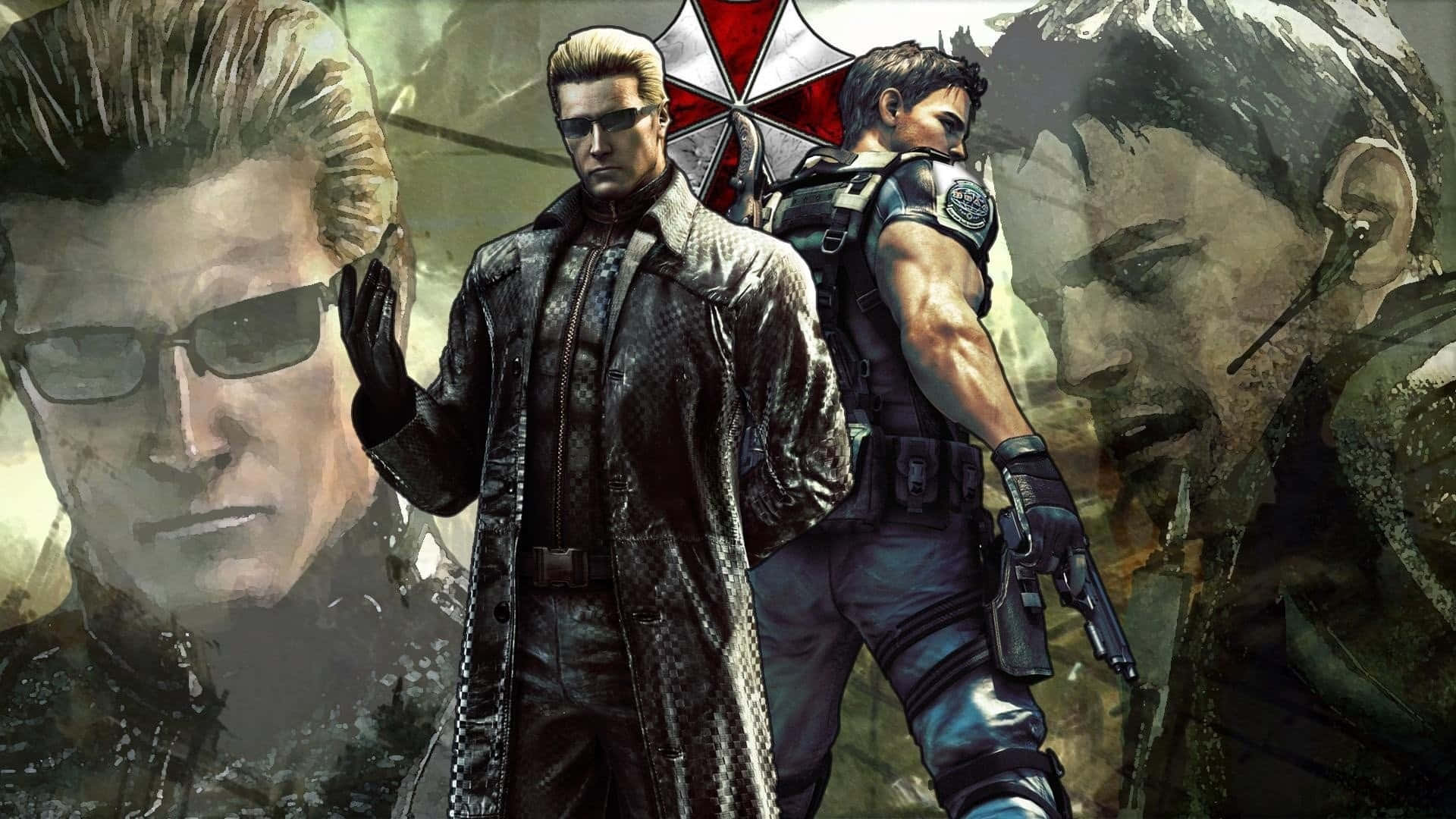 Jill Valentine facing a zombie horde in Raccoon City in Resident Evil