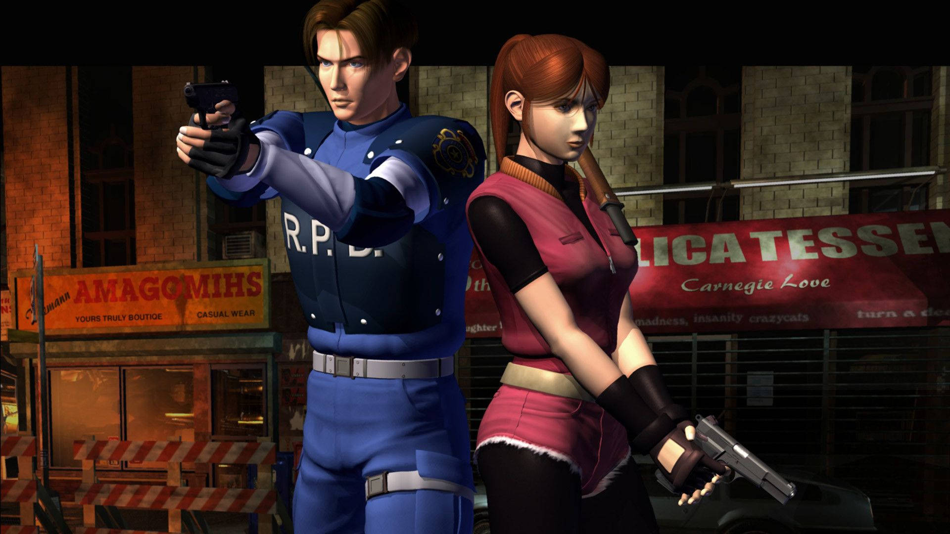 Leon and Claire, reunited in Resident Evil 2 Wallpaper