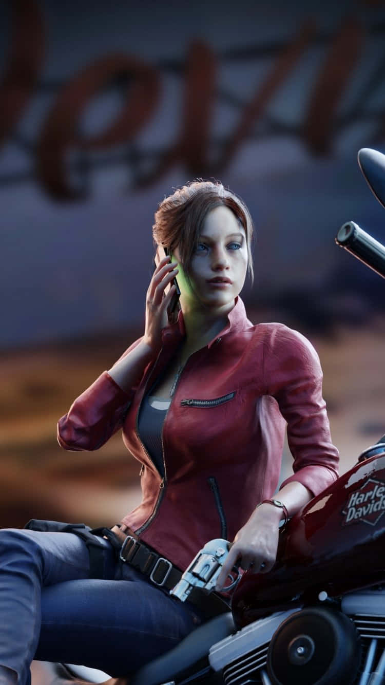 Claire Redfield kæmper for overlevelse i Resident Evil 2. Wallpaper