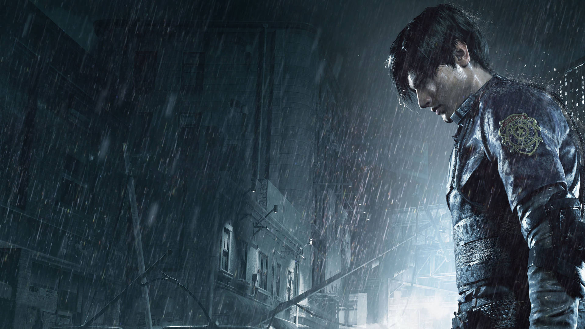 "Leon Kennedy Bravely Takes On the Zombie Apocalypse in Resident Evil 2" Wallpaper