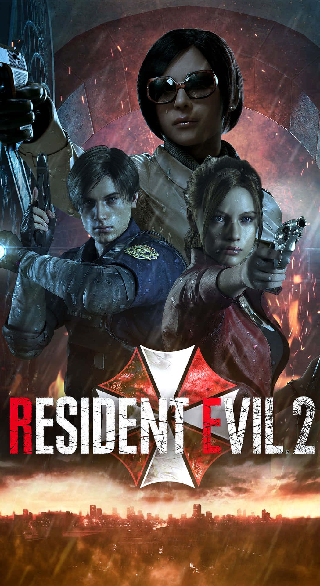 Teléfonode Estilo Retro Del Clásico Juego De Terror - Resident Evil 2. Fondo de pantalla