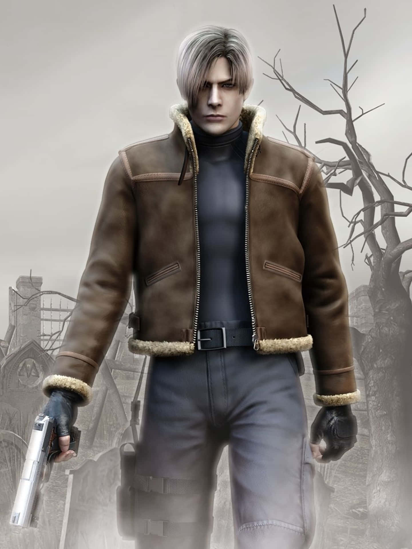 Oplev en ny form for horror med Resident Evil 2's ikoniske tapet. Wallpaper