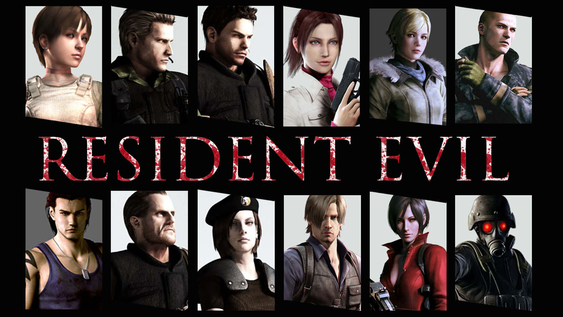 Iconic Resident Evil characters in action Wallpaper