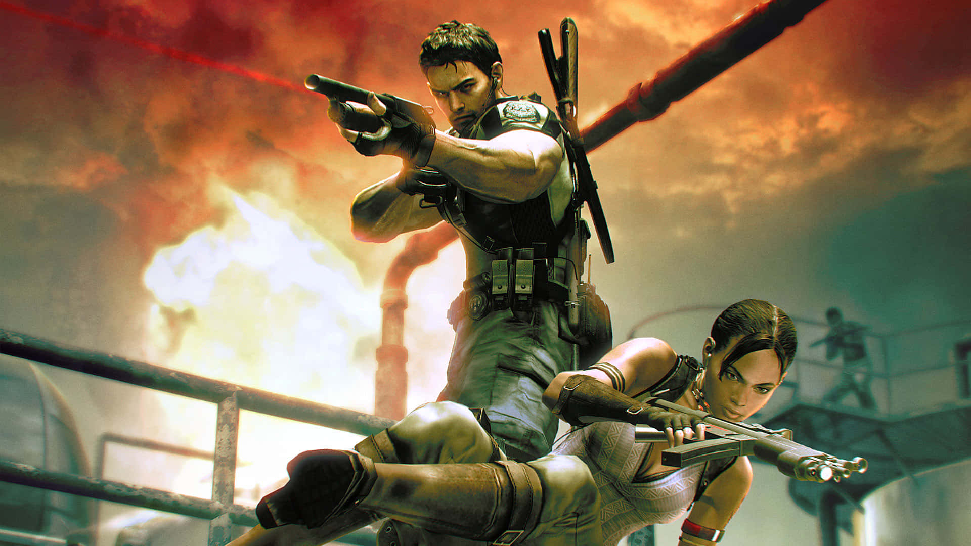 The Iconic Resident Evil Characters In Action Wallpaper