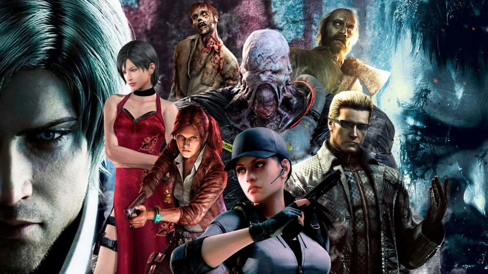 Download Iconic Resident Evil Characters Grouped Together Wallpaper ...