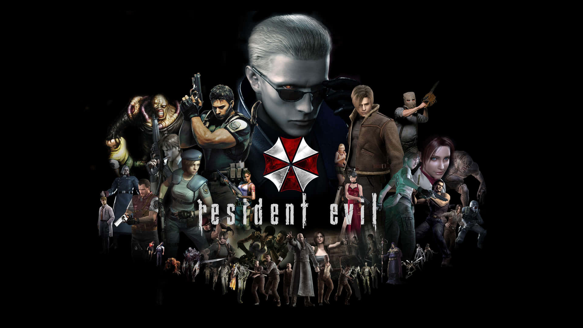 Epic Standoff of Resident Evil Characters Wallpaper