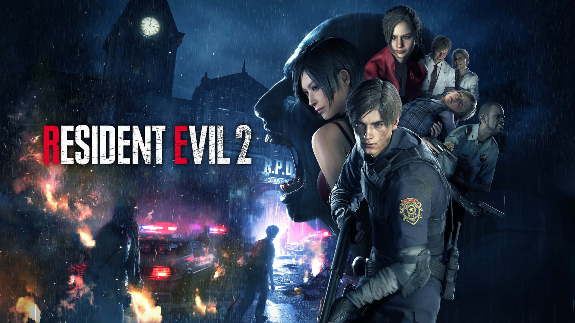 Epic Lineup of Characters from the Iconic Resident Evil Series Wallpaper