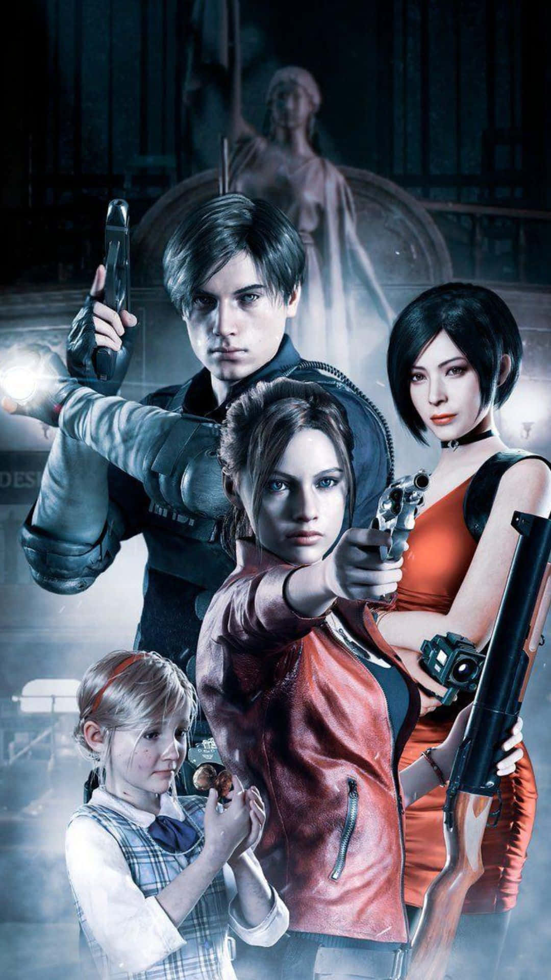 Resident Evil Personages Klaar Voor Actie Achtergrond