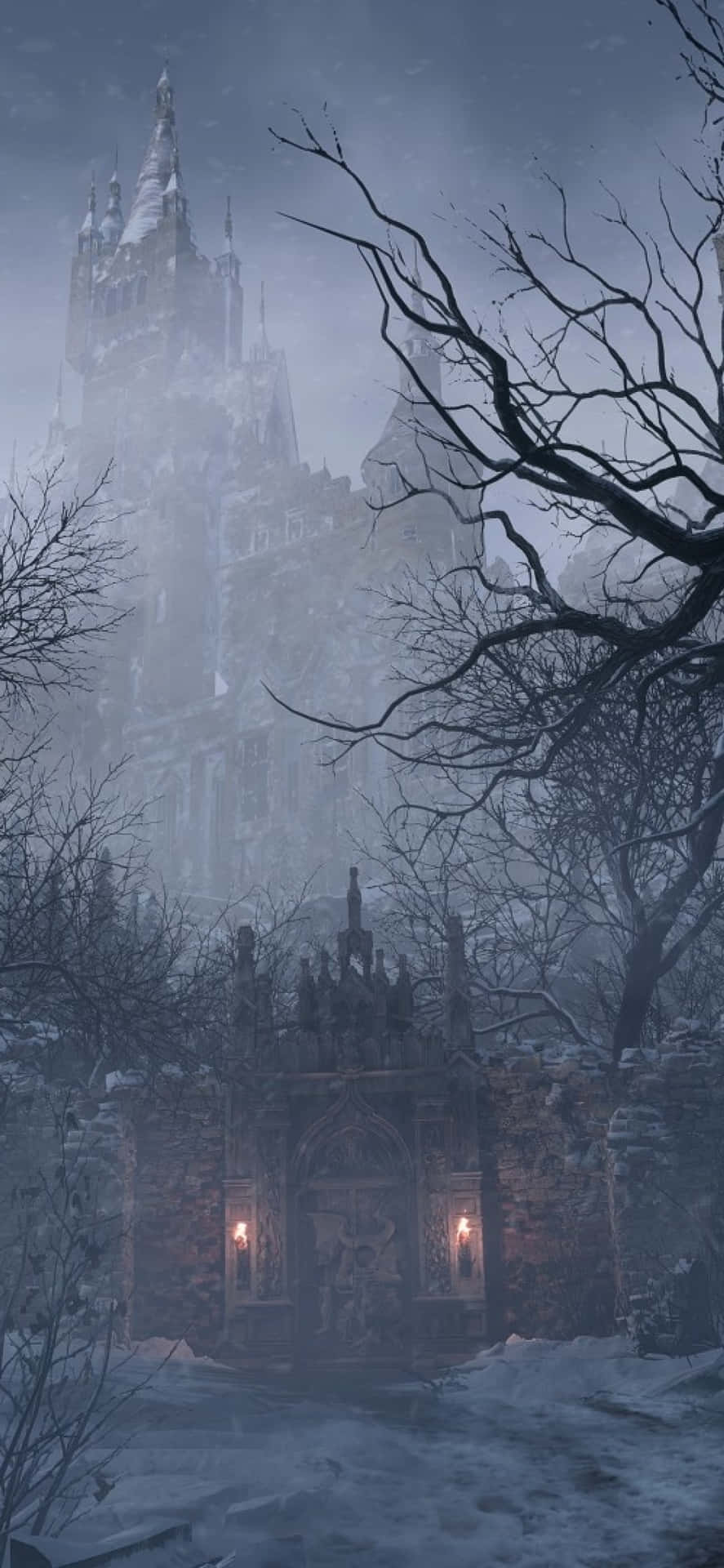 Resident Evil Iphone Dark Castle In Forest Wallpaper