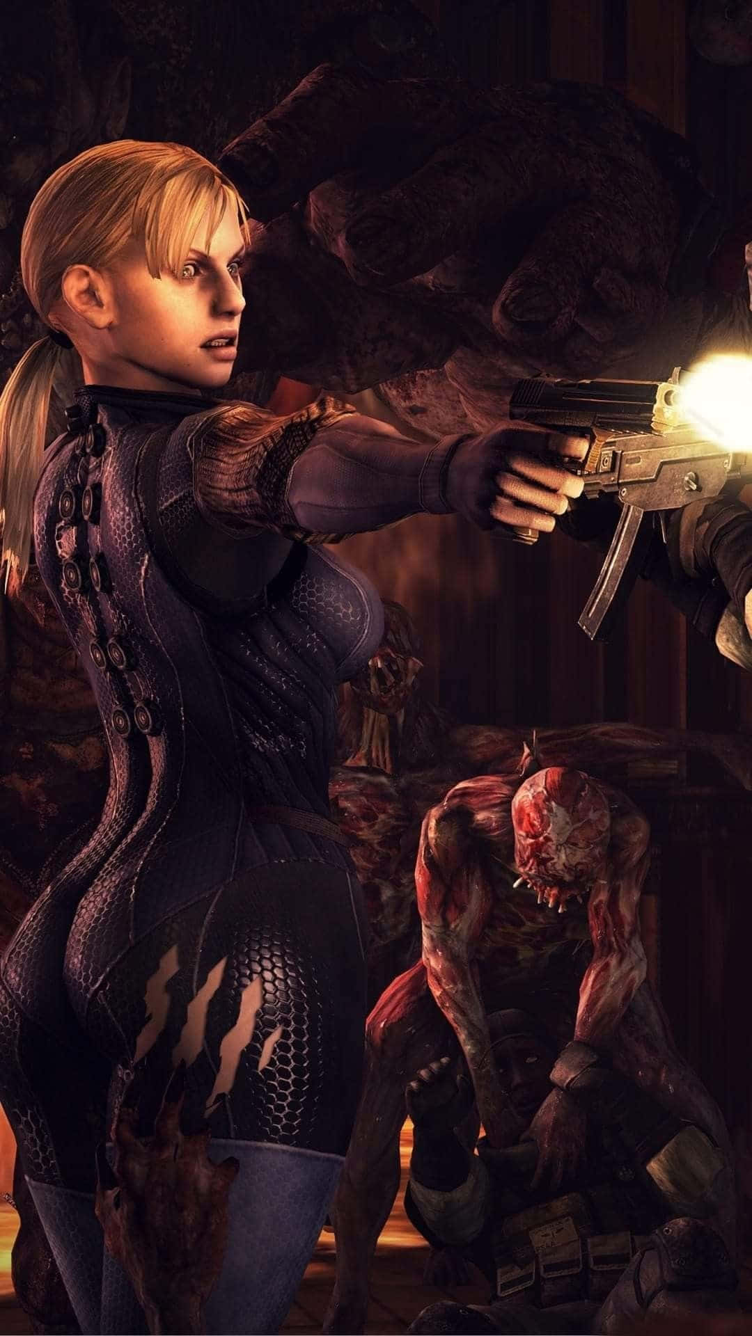 Resident Evil iPhone Jill Valentine Dræber Zombies Wallpaper Wallpaper