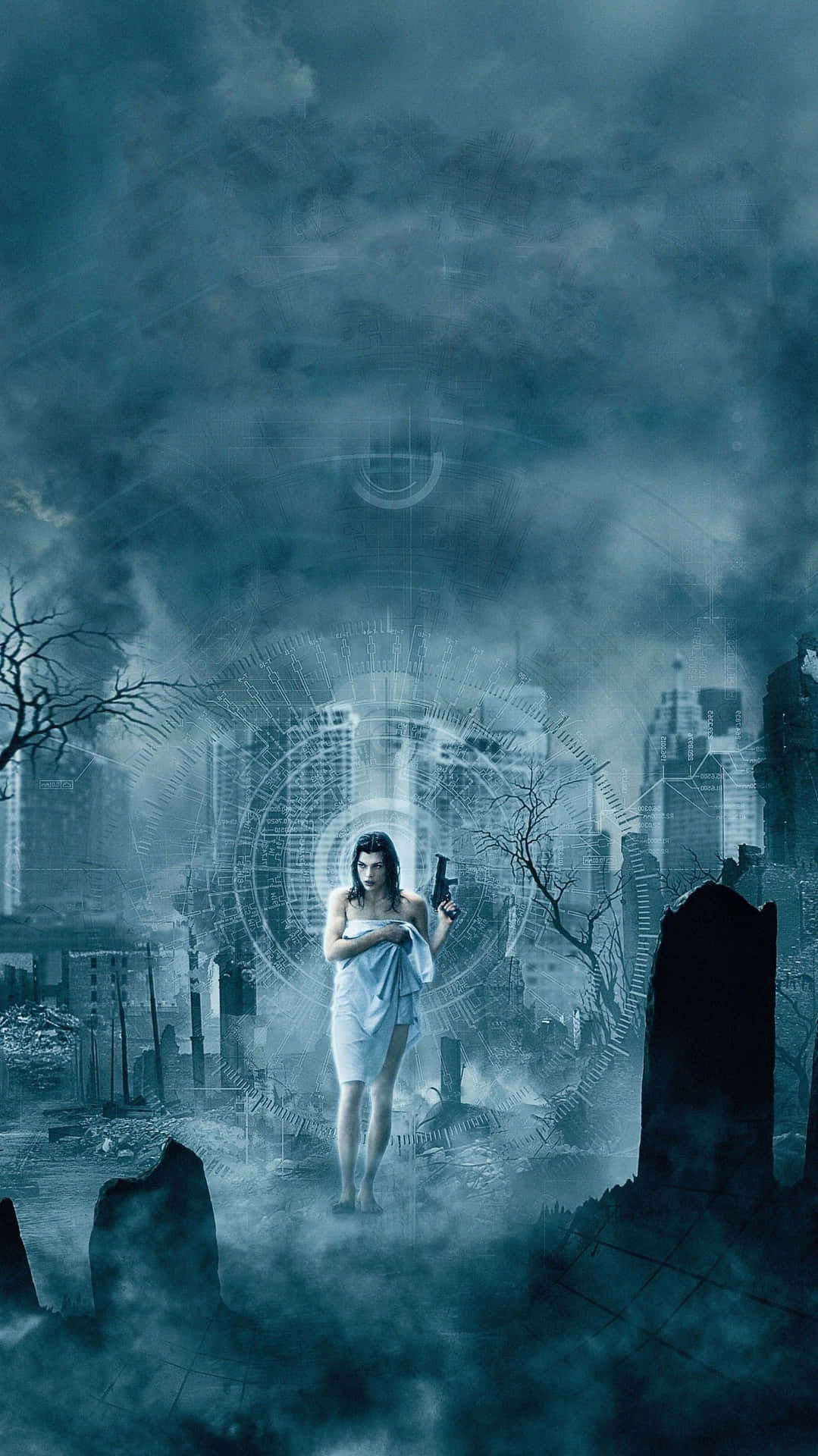 Resident Evil iPhone Pige I Badeværelse Håndklæde Tapet Wallpaper