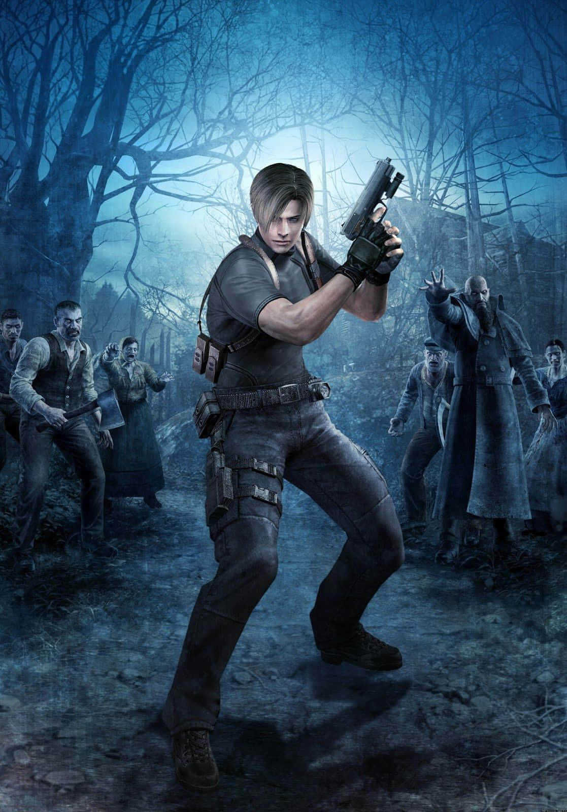 Resident Evil Iphone Leon In Dark Forest Wallpaper