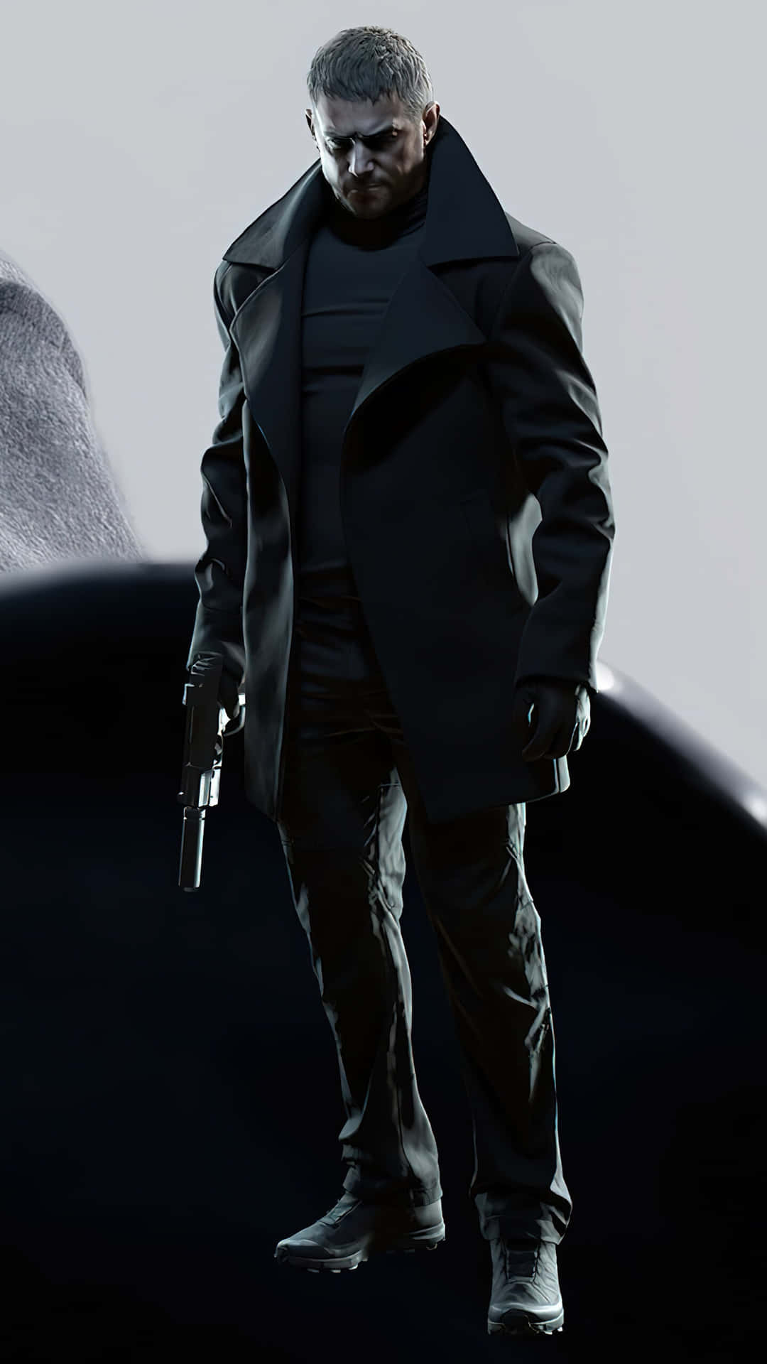 Resident Evil Iphone Man In Black Coat Wallpaper