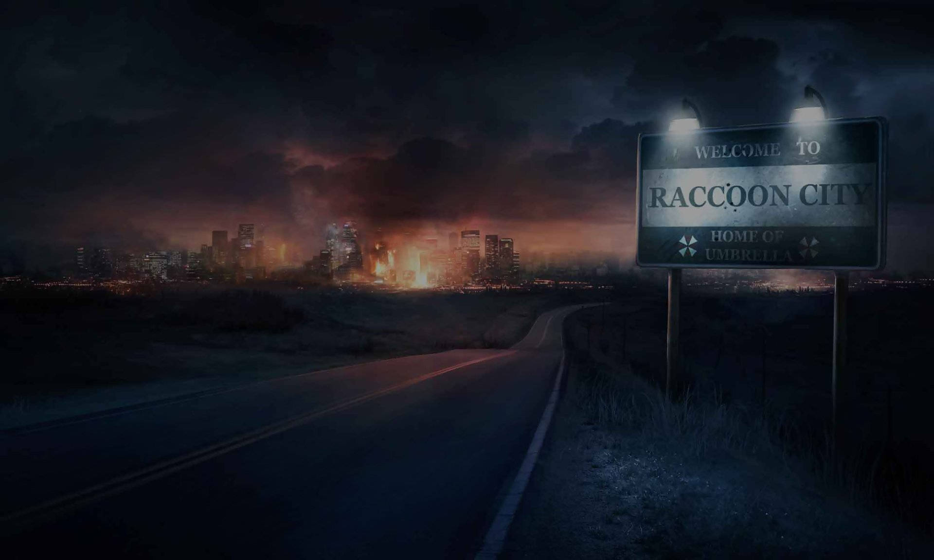 Residentevil Bienvenido A Raccoon City Ardiendo. Fondo de pantalla