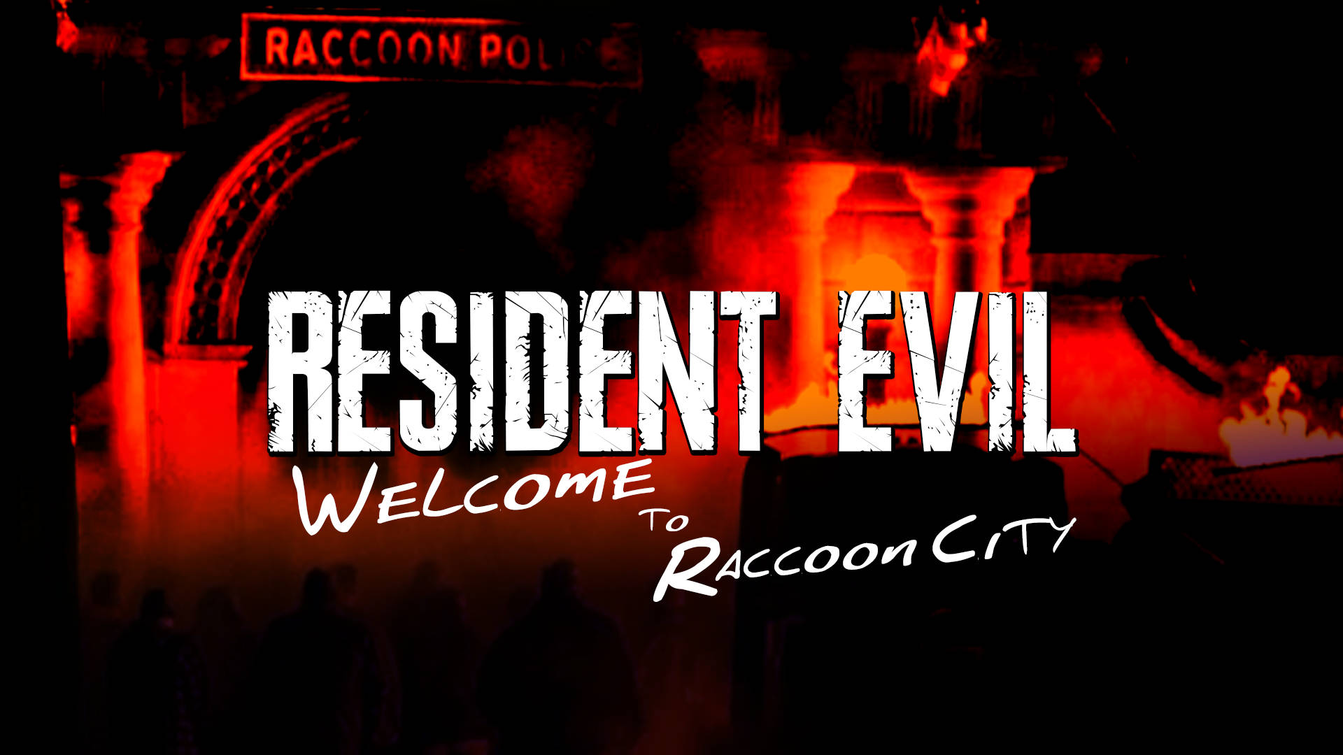 Velkommen til Raccoon City Monochrome Wallpaper Resident Evil Wallpaper