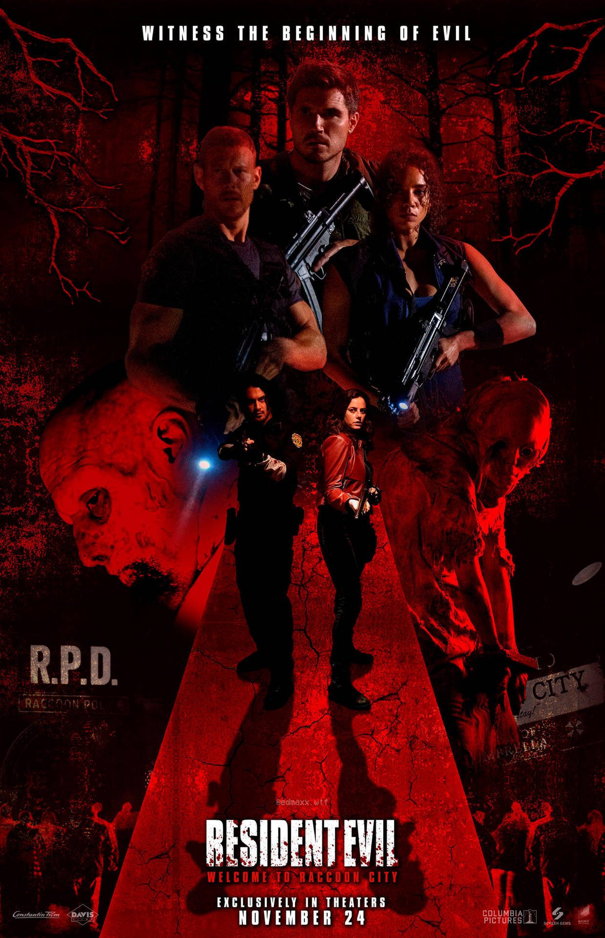 Resident Evil Velkommen til Raccoon City Filmplakat Tapet Wallpaper