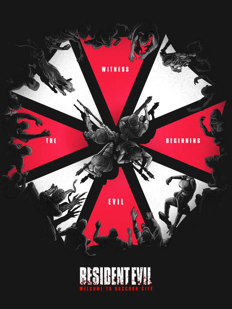 Resident Evil Välkommen Till Raccoon City Paraply Wallpaper