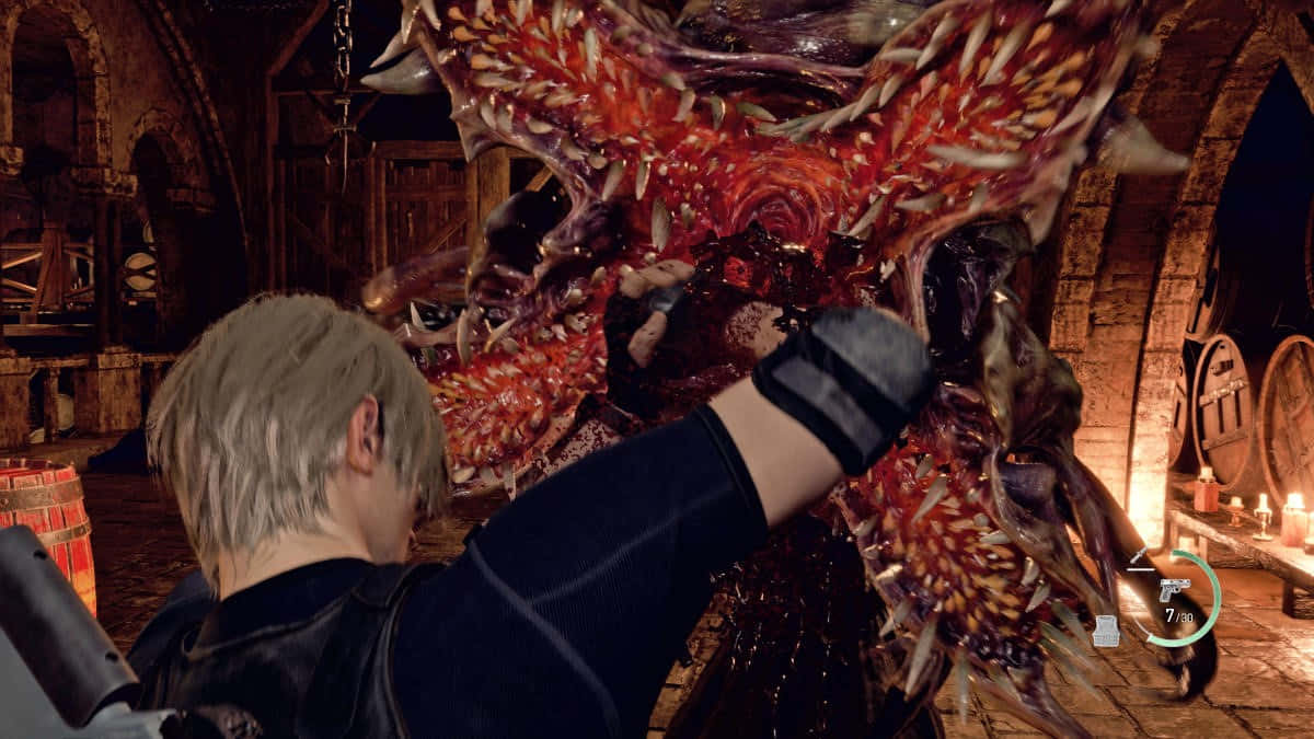 Resident Evil4 Remake Combat Encounter Wallpaper