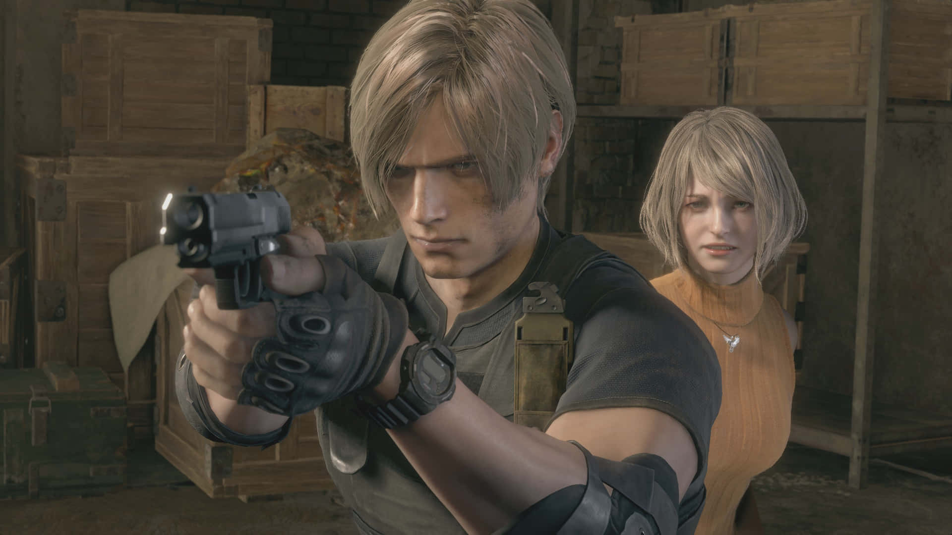 Resident Evil4 Remake Leonand Companion Wallpaper
