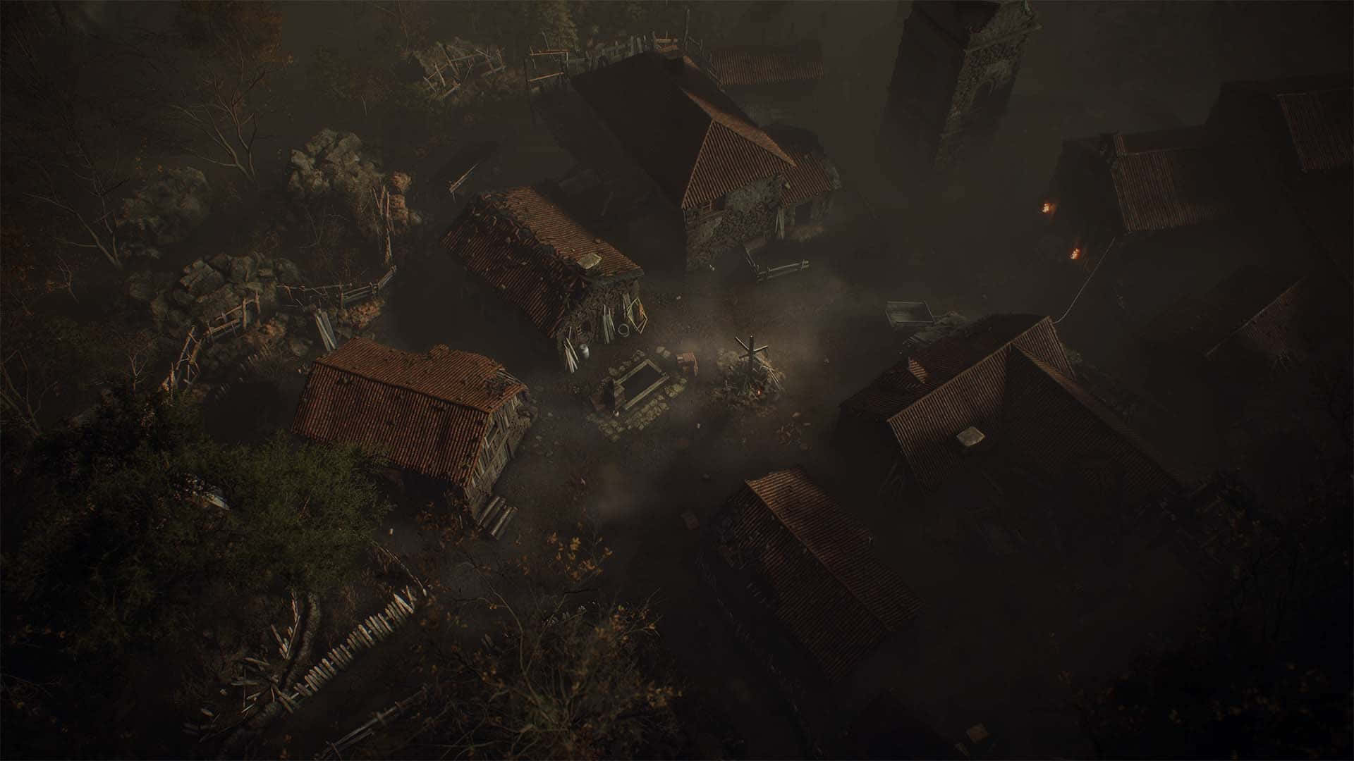 Resident Evil4 Remake Village Overhead View Wallpaper