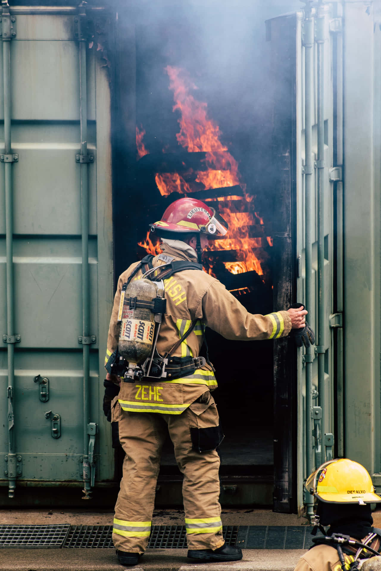 Resilient Firefighter Bracing The Heat