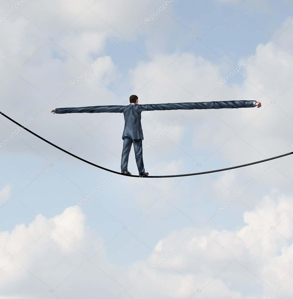 Resilient Man Passing Through A Thin Wire Wallpaper