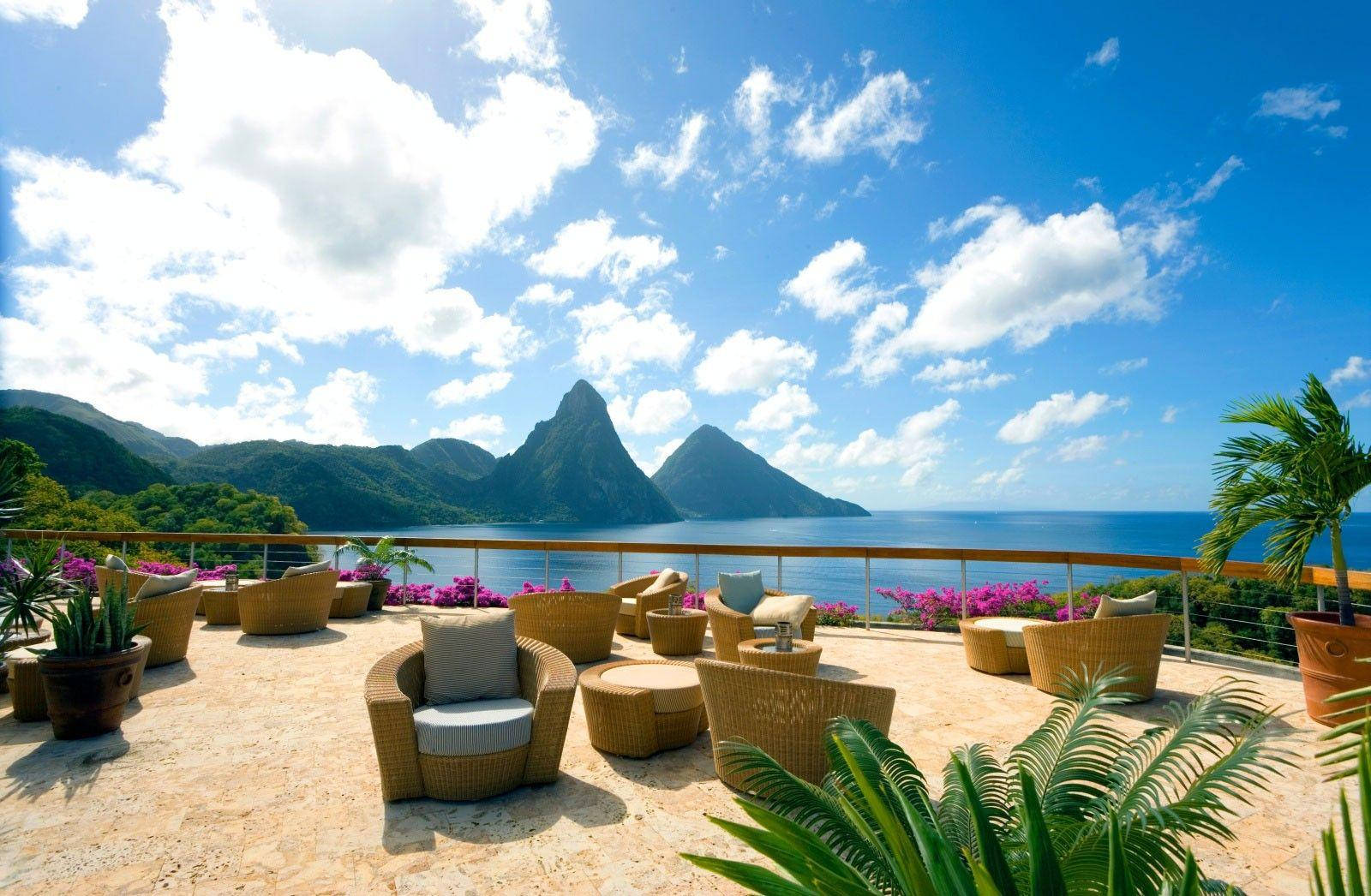 Resort Lounge In St Lucia Wallpaper