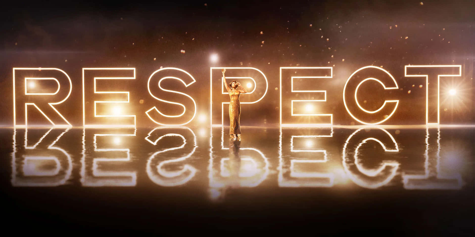 Respect - A Golden Letter With Lights On It