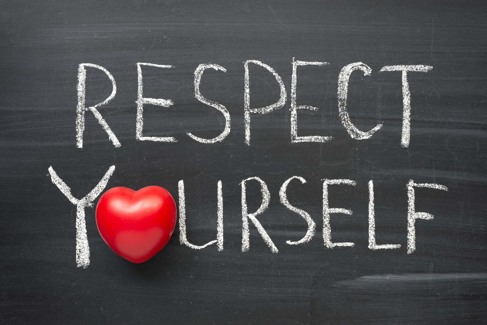 Respect Yourself Written On A Blackboard