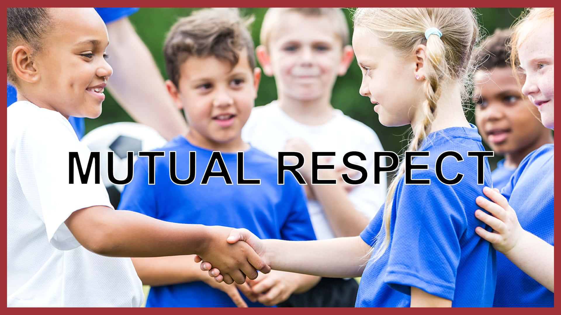 Ömsesidigrespekt - En Grupp Barn Som Skakar Hand