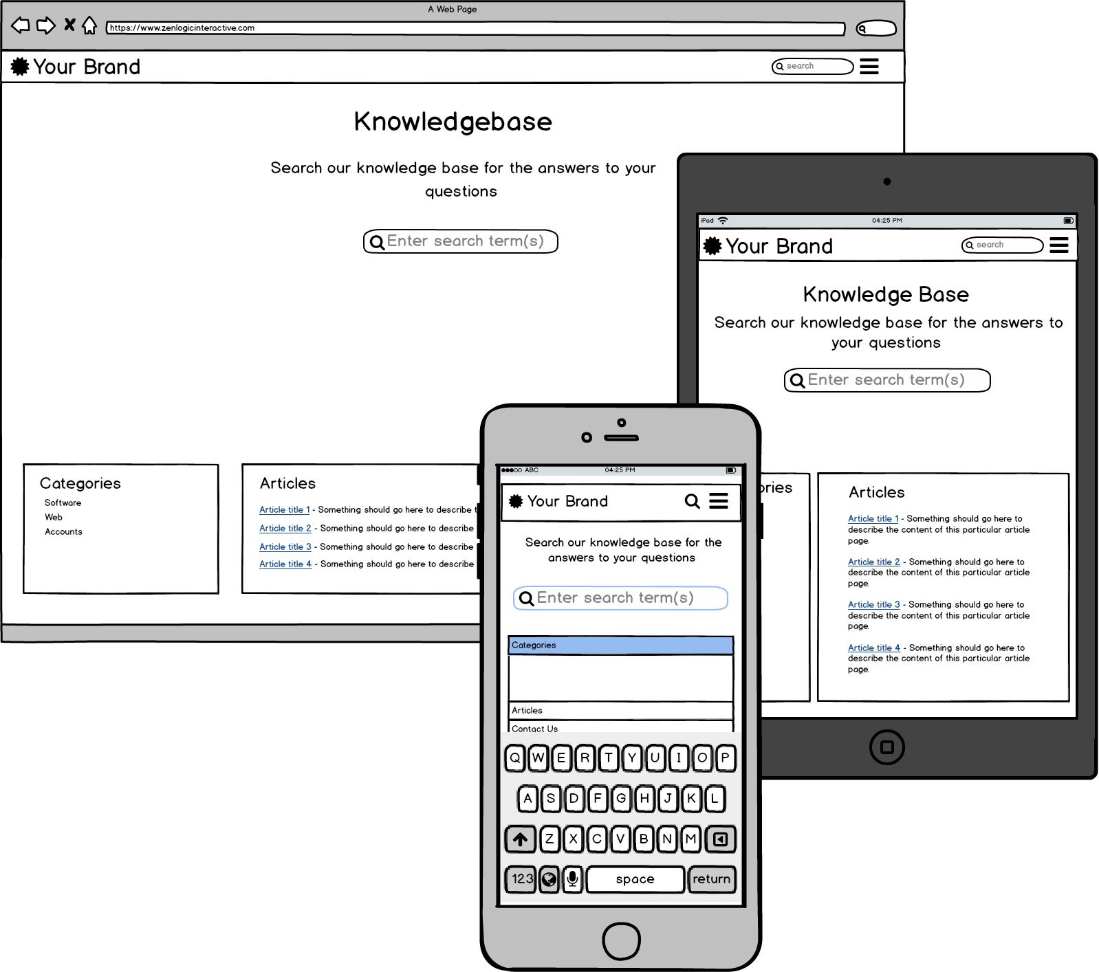 Responsive Design Knowledge Base Mockup PNG