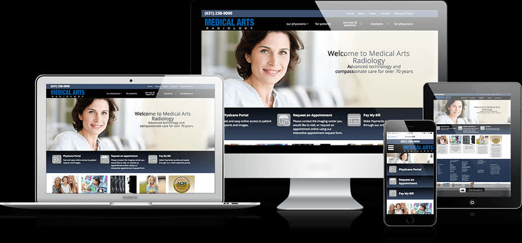 Responsive Design Medical Website Mockup PNG
