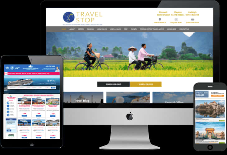 Responsive Travel Website Design PNG