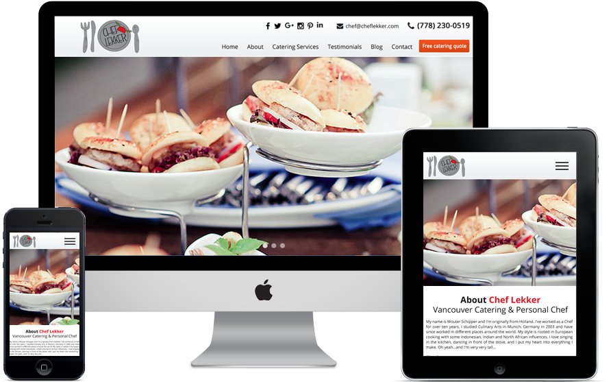 Responsive Web Design Catering Service PNG