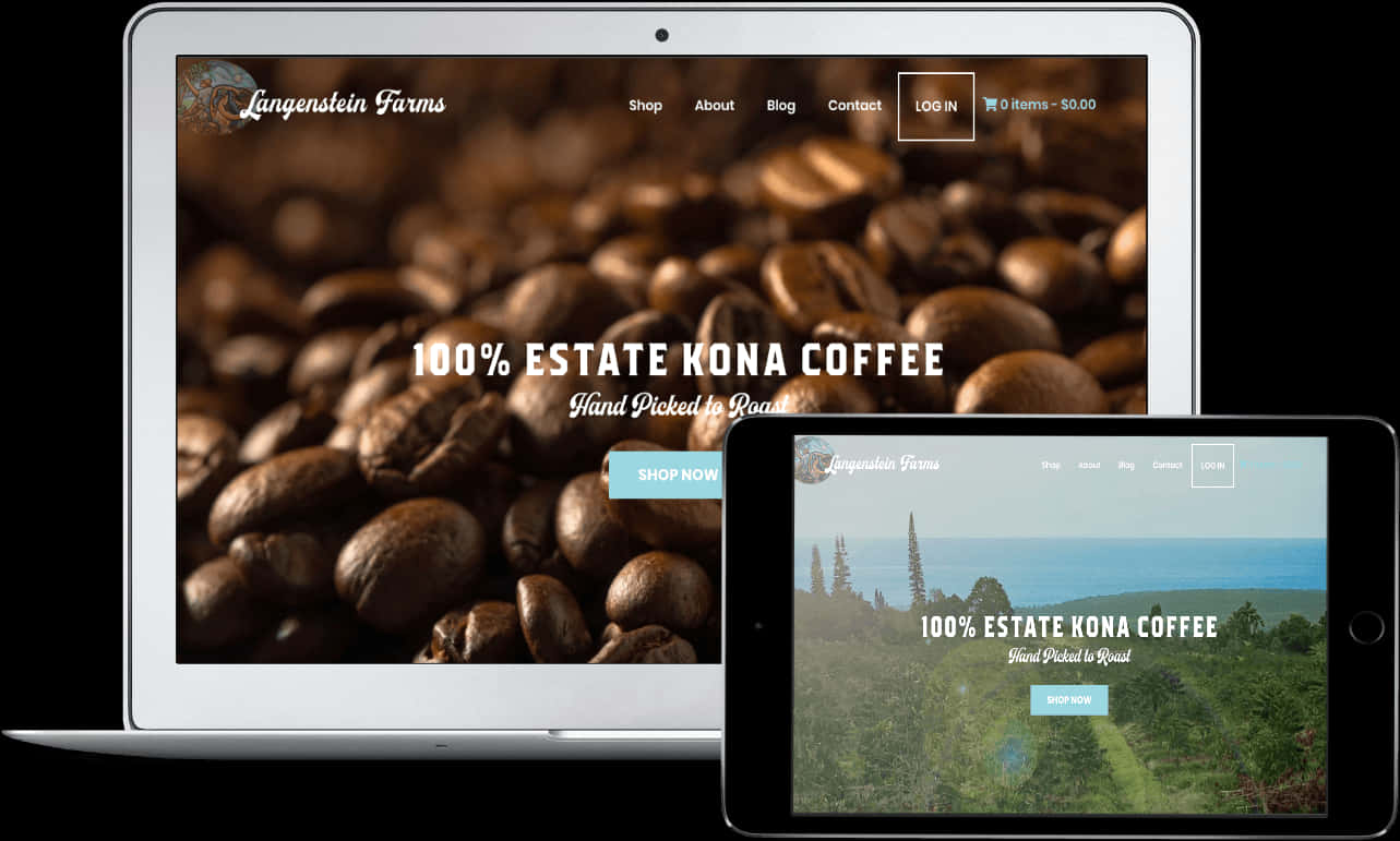 Responsive Web Design Kona Coffee PNG