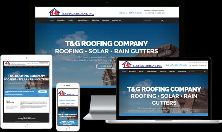 Responsive Web Design Roofing Company PNG