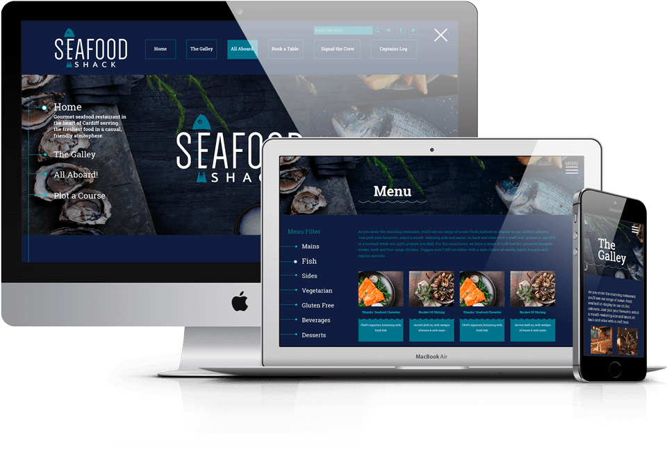 Responsive Web Design Seafood Restaurant PNG