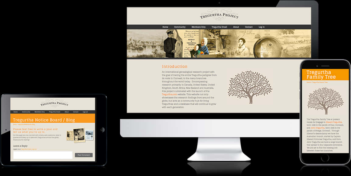 Responsive Website Design Tregurtha Project PNG