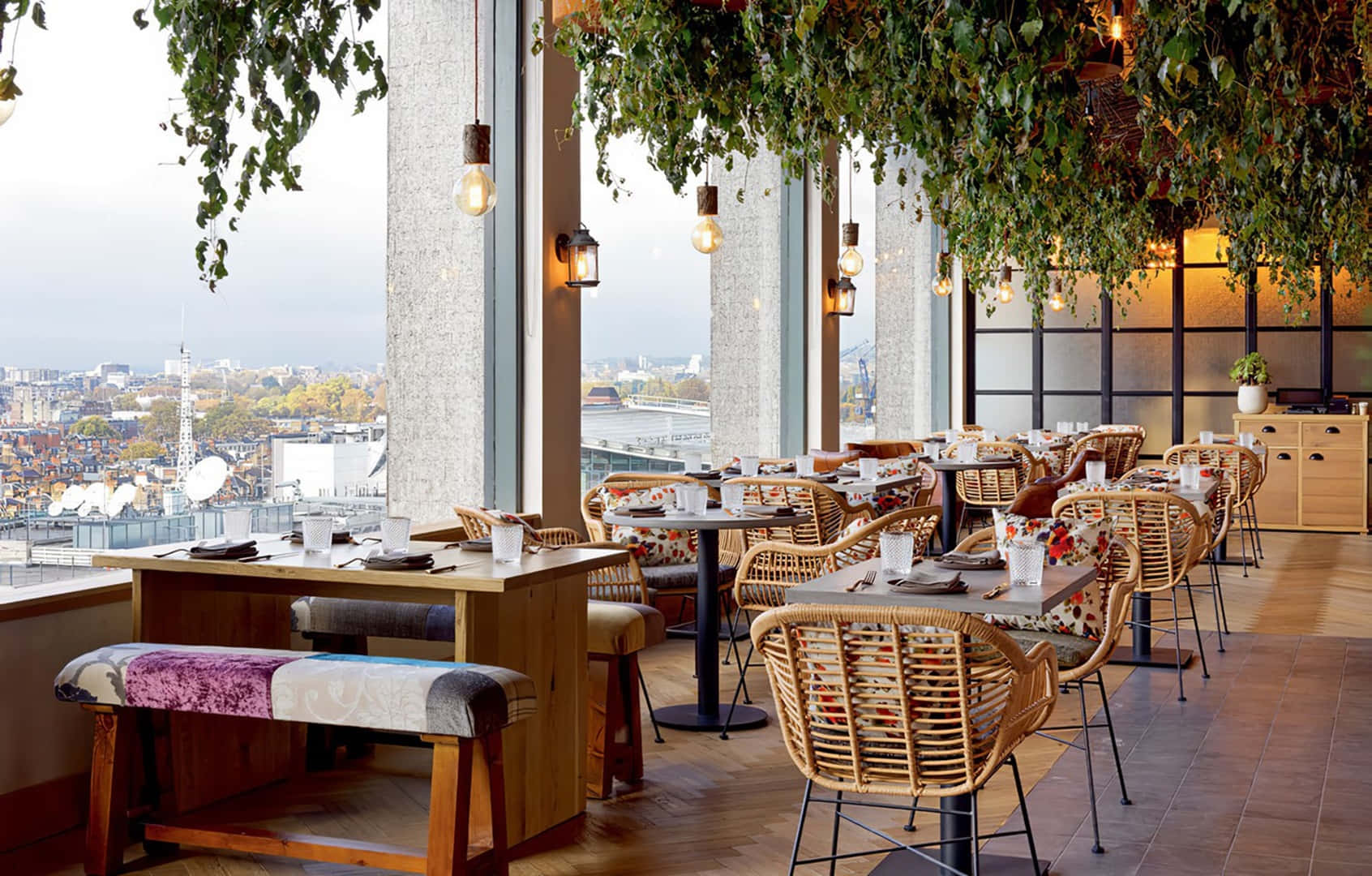 A Restaurant With A View Of The City
