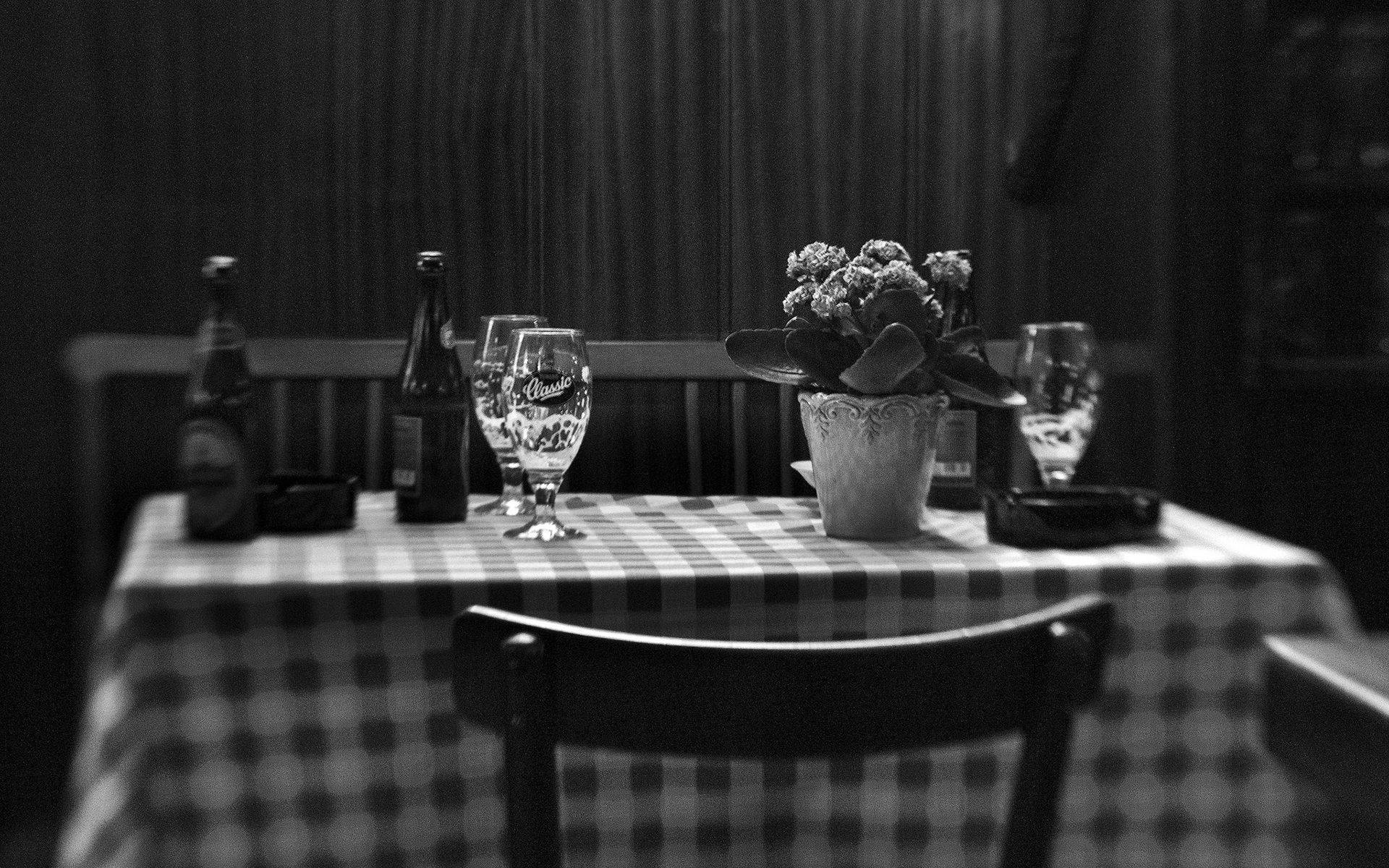 Restaurant Trattoria Da Fausto Black And White Germany Picture