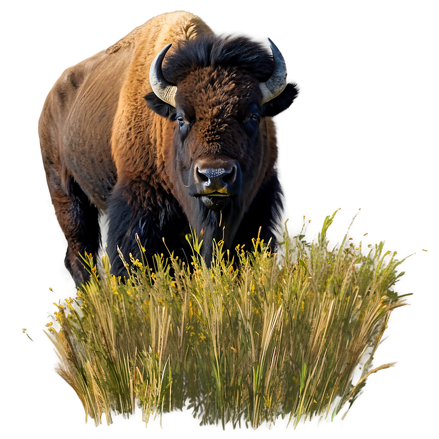 Resting Bison In Field Png Ypx PNG
