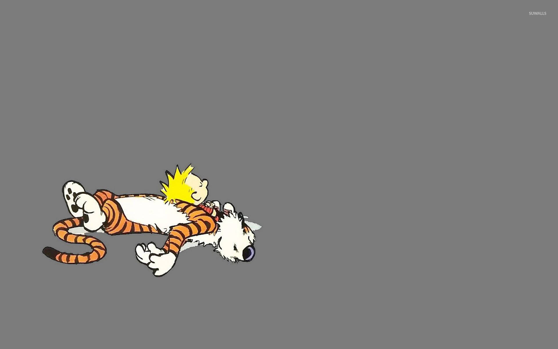 Calvin and Hobbes Taking a Break Wallpaper