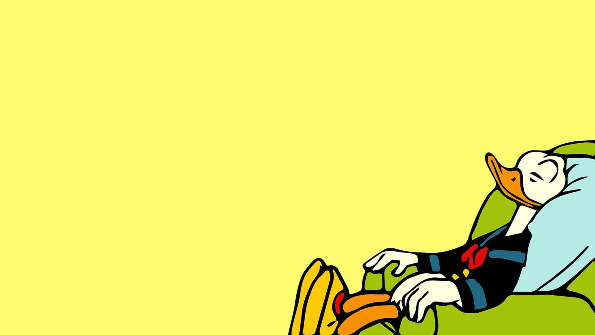 Ilustraçãodo Donald Duck Descansando. Papel de Parede