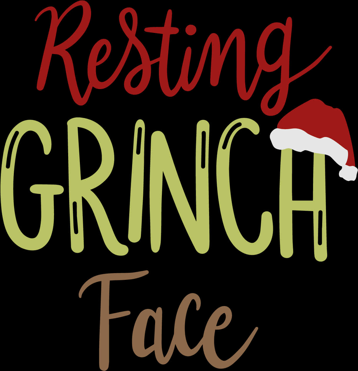 Resting Grinch Face Holiday Graphic PNG