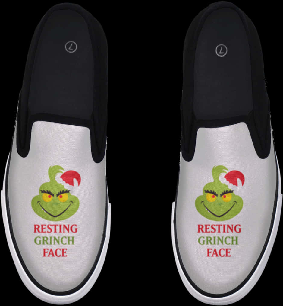 Resting Grinch Face Slip On Shoes PNG