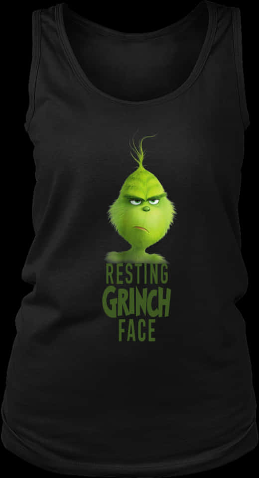 Resting Grinch Face Tank Top PNG