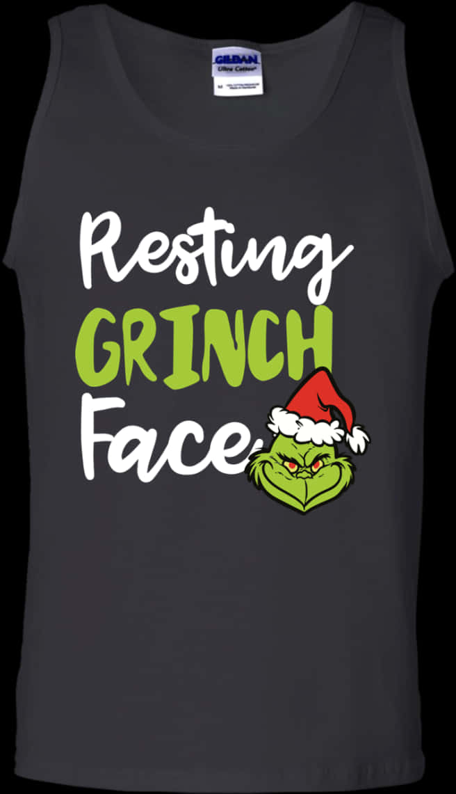 Resting Grinch Face Tank Top PNG