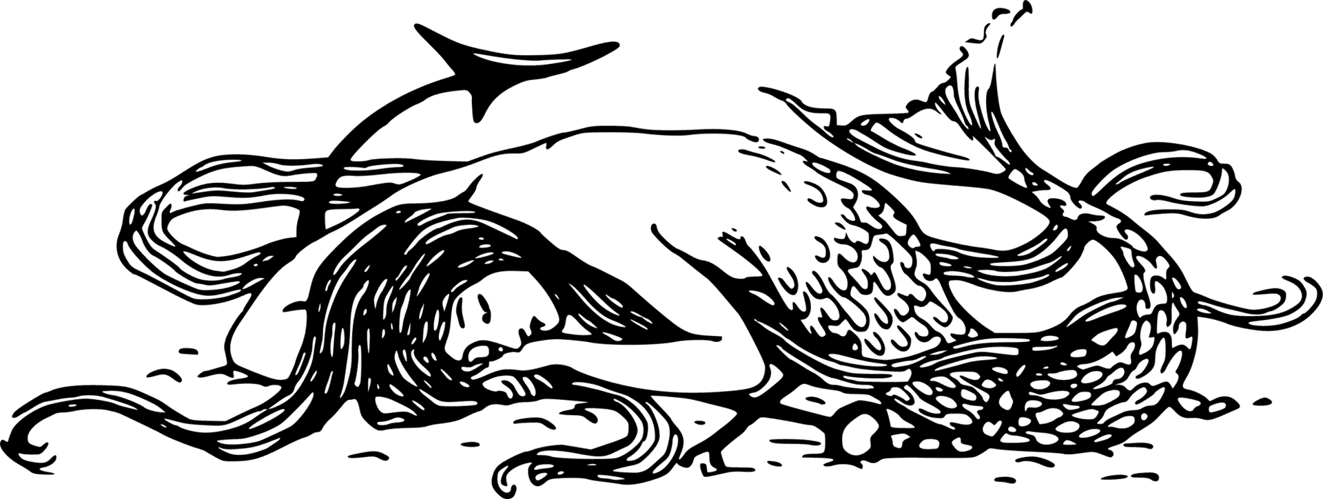 Resting Mermaid Clipart PNG