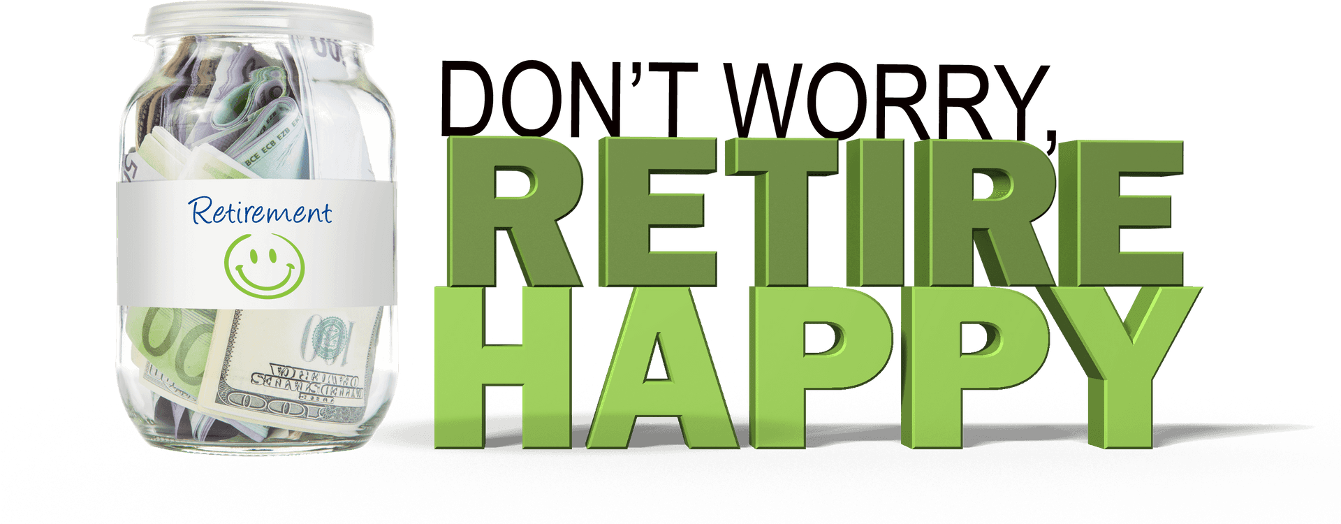 Retire Happy Savings Jar PNG